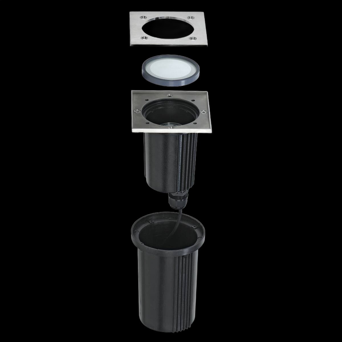 DASAR® EXACT 116, Outdoor Bodeneinbauleuchte, QPAR51, IP67, eckig, edelstahl 316, max. 35 W – Bild 2