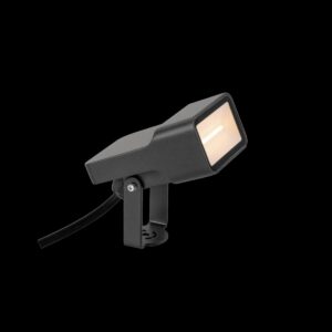 SYNA WIDE, Erdspiessleuchte, 2200 K, 115°, IP65, eckig, schwarz