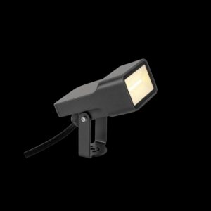 SYNA WIDE, Erdspiessleuchte, 3000 K, 115°, IP65, eckig, schwarz