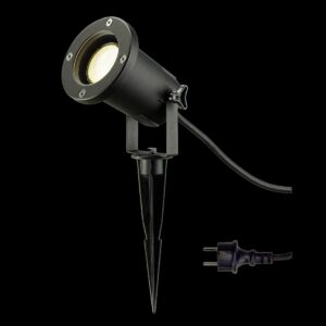 BIG NAUTILUS, Outdoor Spiessleuchte, QPAR51, IP65, schwarz, max. 11 W, inkl. 1,5 m Kabel mit Stecker