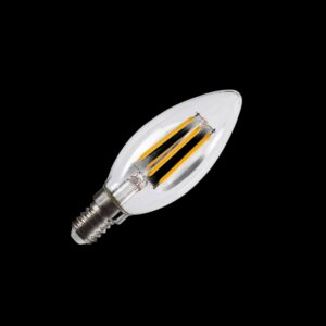 C35 E14, LED Leuchtmittel transparent 4,2 W 2700 K CRI 90 320°