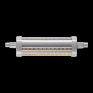 QT DE12 R7S 118 mm, LED Leuchtmittel transparent 15 W 3000 K CRI 90 330°