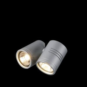 BIMA, Spot für Hochvolt-Stromschiene 1Phasen, zweiflammig, QPAR51, silbergrau, max. 50 W, inkl. 1Phasen-Adapter