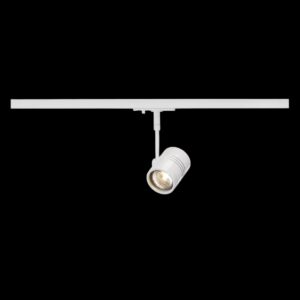 BIMA, Spot für Hochvolt-Stromschiene 1Phasen, einflammig, QPAR51, weiß matt, max. 50 W, inkl. 1Phasen-Adapter