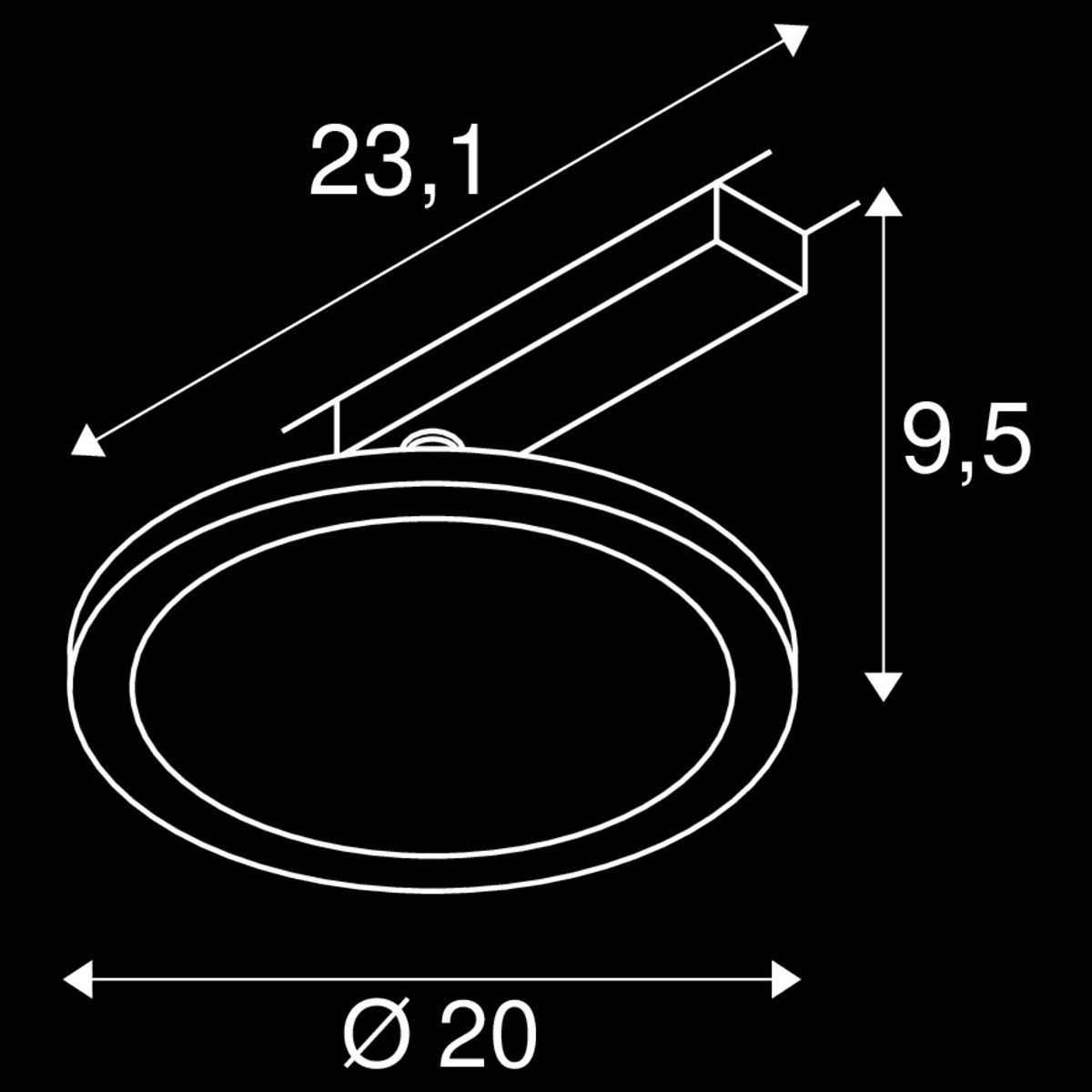 PANEL TRACK, 1 Phasen Spot schwarz 18 W 3000 K – Bild 4