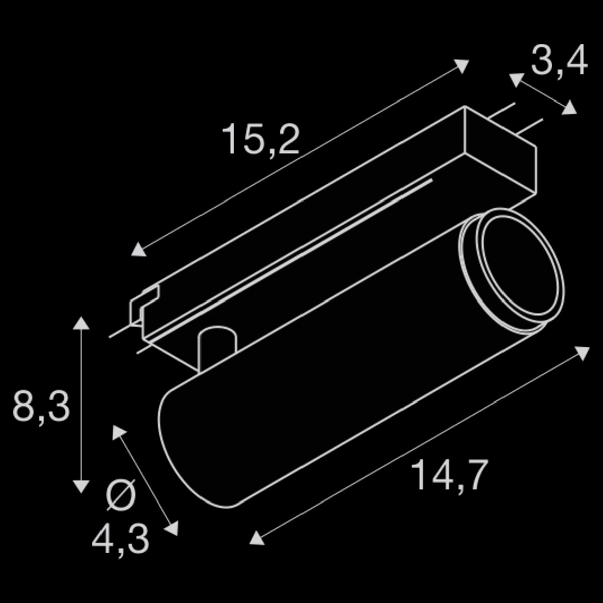 GRIP! M, 1~ Spot, zylindrisch, 2000-3000 K, 15 W, Dim-to-Warm, PHASE, 42°, schwarz / gold – Bild 3