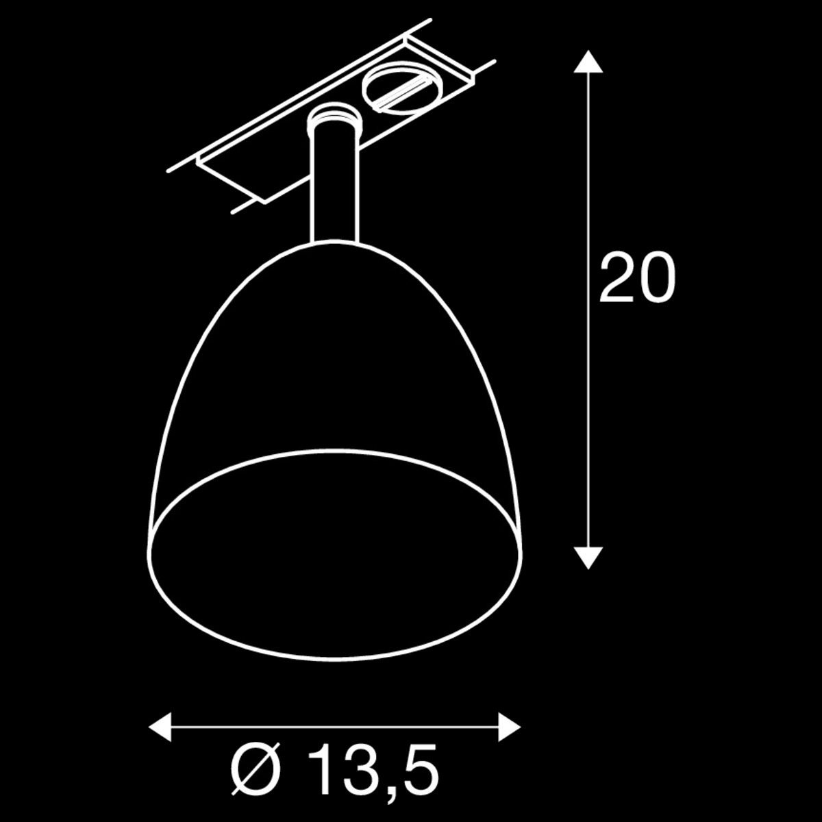 PARA CONE 14, 1 Phasen System Leuchte, GU10, kupfer/weiß – Bild 3