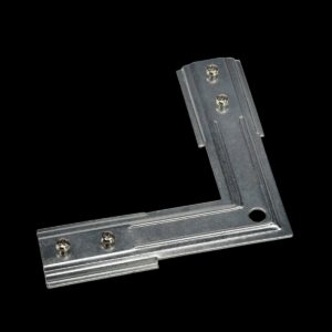 STABILISATOR ECKVERBINDER, für Hochvolt 1Phasen-Einbauschiene, nickel matt