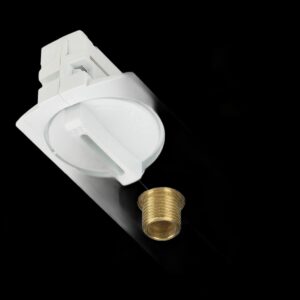 PENDELLEUCHTENADAPTER, für Hochvolt 1Phasen-Aufbauschiene, weiß, inkl. Zugentlastung und Gewindestück