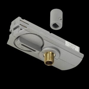 PENDELLEUCHTENADAPTER, für Hochvolt 1Phasen-Aufbauschiene, silbergrau, inkl. Zugentlastung und Gewindestück