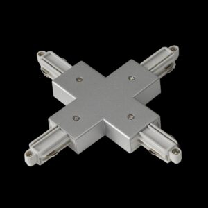 X-VERBINDER, für Hochvolt 1Phasen-Aufbauschiene, silbergrau