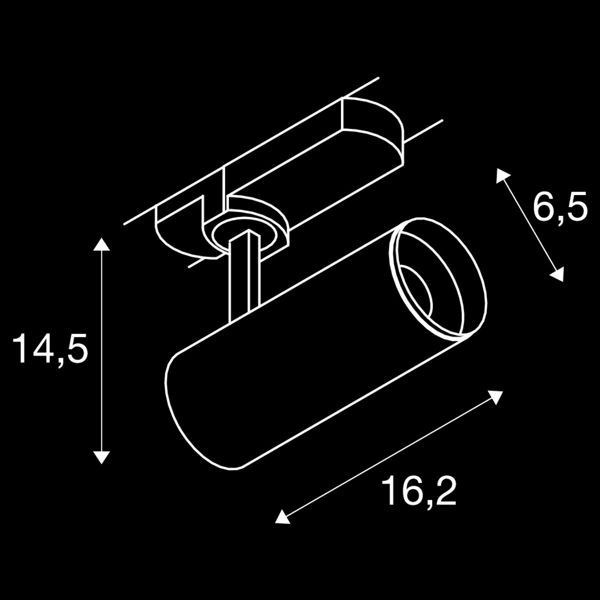 NUMINOS® S 3Ph., DALI, 3~ Spot, zylindrisch, 2700 K, 7,8 Watt, DALI, 60°, matt schwarz – Bild 5