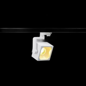 EURO CUBE, Spot für Hochvolt-Stromschiene 3Phasen, LED, 3000 K, weiß, 60°, inkl. 3Phasen-Adapter