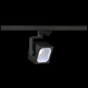 EURO CUBE, Spot für Hochvolt-Stromschiene 3Phasen, LED, 4000 K, schwarz, 60°, inkl. 3Phasen-Adapter