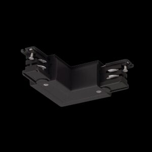 S-TRACK L-Verbinder, Erde innen, mit Einspeisemöglichkeit, PHASE, schwarz