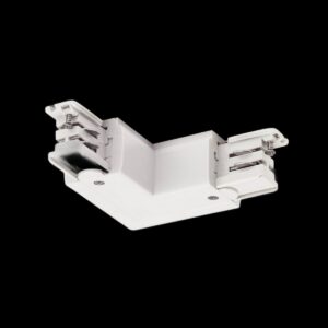 S-TRACK L-Verbinder, Erde innen, mit Einspeisemöglichkeit, PHASE, weiß