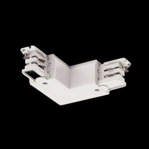 S-TRACK L-Verbinder, Erde außen, mit Einspeisemöglichkeit, PHASE, weiß