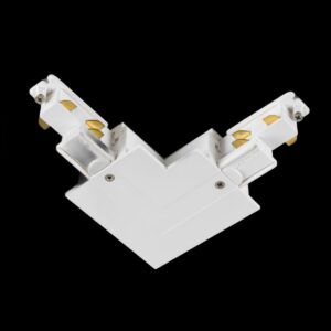 S-TRACK L-Verbinder, 3-Phasen-Einbauschiene, Erde außen, mit Einspeisemöglichkeit, DALI, PHASE, weiß