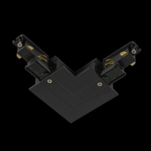 S-TRACK L-Verbinder, 3-Phasen-Einbauschiene, Erde innen, mit Einspeisemöglichkeit, DALI, PHASE, schwarz