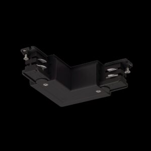 S-TRACK L-Verbinder, Erde außen, mit Einspeisemöglichkeit, PHASE, schwarz