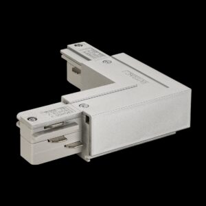 EUTRAC L-Verbinder mit Einspeisemöglichkeit, Erde aussen, silbergrau