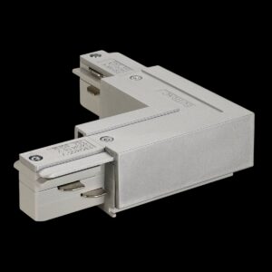 EUTRAC L-Verbinder mit Einspeisemöglichkeit, Erde innen, silbergrau