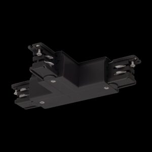 S-TRACK T-Verbinder, links, Erde innen, mit Einspeisemöglichkeit, PHASE, schwarz