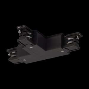 S-TRACK T-Verbinder, rechts, Erde innen, mit Einspeisemöglichkeit, PHASE, schwarz