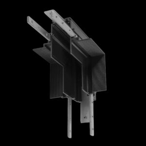 L-Verbinder mechanisch, 48V TRACK, für Einbauschiene tief, Stereo, schwarz